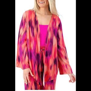 AmberNoon II by Dr. Erum Ilyas Women's Cascade Front Topper PinkIkat - Regular